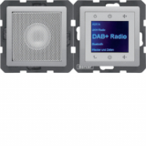 HAGER - Q.x Radio Touch DAB+, Bluetooth z głośnikiem alu aksamit - 30806084