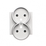 KONTAKT SIMON - Pokrywa gniazda wtyczkowego podwójnego do: SGZ2CM; Aluminium mat Simon 55 - TGZ2MZP/143