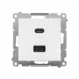 KONTAKT SIMON - Ładowarka USB typ A+C (moduł); Biały mat Simon 55 - TEC2CA.01/111
