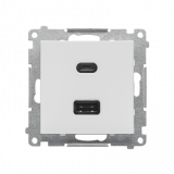 KONTAKT SIMON - Ładowarka USB typ A+C (moduł); Jasnoszary mat Simon 55 - TEC2CA.01/114