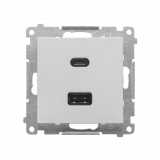 KONTAKT SIMON - Ładowarka USB typ A+C (moduł); Aluminium mat Simon 55 - TEC2CA.01/143
