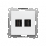 KONTAKT SIMON - Gniazdo HDMI podwójne (moduł); Biały mat Simon 55 - TGHDMI2.01/111