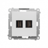KONTAKT SIMON - Gniazdo HDMI podwójne (moduł); Jasnoszary mat Simon 55 - TGHDMI2.01/114