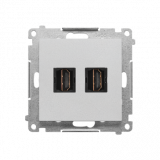 KONTAKT SIMON - Gniazdo HDMI podwójne (moduł); Aluminium mat Simon 55 - TGHDMI2.01/143