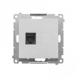KONTAKT SIMON - Gniazdo telefoniczne pojedyncze RJ12 (moduł); Aluminium mat Simon 55 - TF1.01/143