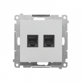 KONTAKT SIMON - Gniazdo telefoniczne podwójne RJ12 (moduł); Aluminium mat Simon 55 - TF2.01/143