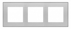 KONTAKT SIMON - Ramka 3-krotna DUO; Aluminium, podstawa czarna Simon 55 - TRD3.149/143