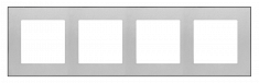 KONTAKT SIMON - Ramka 4-krotna DUO; Aluminium, podstawa czarna Simon 55 - TRD4.149/143