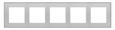 KONTAKT SIMON - Ramka 5-krotna DUO; Aluminium, podstawa czarna Simon 55 - TRD5.149/143