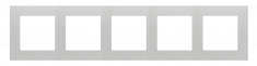 KONTAKT SIMON - Ramka 5-krotna LINE; Aluminium mat Simon 55 - TR5/143
