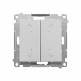 KONTAKT SIMON - Łącznik/przycisk roletowy podwójny, elektroniczny (moduł); Aluminium mat Simon 55 - TEZ2.01/143