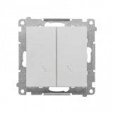 KONTAKT SIMON - Łącznik schodowy podwójny (moduł) 10 AX, 250 V~, szybkozłącza; Aluminium mat Simon 55 - TW6/2.01/143