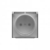 KONTAKT SIMON - Pokrywa gniazda wtyczkowego pojedynczego z klapką transparentą do: SGZ1CM, SGZ1M; Aluminium mat Simon 55 - TGZ1BUZP/143A
