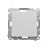 KONTAKT SIMON - Przycisk potrójny z podświetleniem LED (moduł) 10 AX, 250 V~, szybkozłącza; Aluminium mat Simon 55 - TP31L.01/143