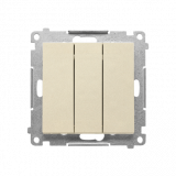 KONTAKT SIMON - Przycisk potrójny z podświetleniem LED (moduł) 10 AX, 250 V~, szybkozłącza; Szampański mat Simon 55 - TP31L.01/144