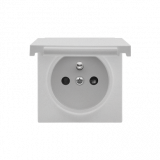 KONTAKT SIMON - Pokrywa gniazda wtyczkowego pojedynczego z klapką w kolorze pokrywy do: SGZ1CM, SGZ1M; Aluminium mat Simon 55 - TGZ1BUZP/143