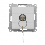 KONTAKT SIMON - Łącznik na kluczyk jednobiegunowy (moduł) 2 pozycyjny „0-I” styk N/O, 5 A, 250 V~; Aluminium mat Simon 55 - TW1K.01/143