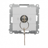 KONTAKT SIMON - Łącznik na kluczyk roletowy jednobiegunowy (moduł) 3 pozycyjny „I-0-II” 2 styki N/O, 5 A, 250 V~; Aluminium mat Simon 55 - TWZK.01/143