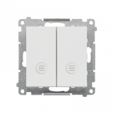 KONTAKT SIMON - Łącznik krzyżowy podwójny z podświetleniem (moduł) 10 AX, 250 V~, szybkozłącza; Jasnoszary mat Simon 55 - TW7/2L2.01/114