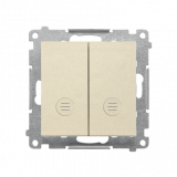 KONTAKT SIMON - Łącznik krzyżowy podwójny z podświetleniem (moduł) 10 AX, 250 V~, szybkozłącza; Szampański mat Simon 55 - TW7/2L2.01/144