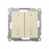 KONTAKT SIMON - Łącznik dwubiegunowy podwójny (moduł) 16 AX, 250 V~, szybkozłącza; Szampański mat Simon 55 - TW22A.01/144