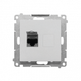 KONTAKT SIMON - Gniazdo komputerowe pojedyncze RJ45 kategoria 6, z przesłoną przeciwkurzową (moduł); Aluminium mat Simon 55 - T61.01/143