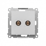 KONTAKT SIMON - Gniazdo głośnikowe pojedyncze (moduł). Przekrój przewodów dla wyjścia do 6 mm2; Aluminium mat Simon 55 - TGL.01/143