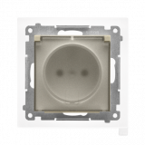 KONTAKT SIMON - Gniazdo wtyczkowe do wersji IP44 z uszczelką (moduł) 16 A, 250 V~, szybkozłącza. Klapka transparentna; Szampański mat Simon 55 - TGZ1BCZ.01/144A