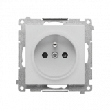 KONTAKT SIMON - GNIAZDO POJEDYNCZE Z UZIEMIENIEM Z PRZESŁONAMI 2P+Z 16A 250V SZYBKOZŁĄCZKA ALUMINIUM MAT SIMON 55 - TGZ1CZ.01/143