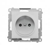KONTAKT SIMON - Gniazdko wtyczkowe bez uziemienia z przesłonami (moduł) 16 A, 250 V~, szybkozłącza; Aluminium mat Simon 55 - TG1CZ.01/143