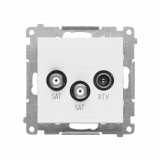 KONTAKT SIMON - GNIAZDO ANTENOWE SATELITARNE PODWÓJNE SAT-SAT-RTV 2X WEJSCIE: 5 MHz÷2,4 GHz BIAŁY MAT SIMON 55 - TASK2.01/111