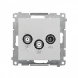 KONTAKT SIMON - Gniazdo antenowe satelitarne podwójne SAT-SAT-RTV (moduł). 2x Wejście: 5 MHz÷2,4 GHz; Aluminium mat Simon 55 - TASK2.01/143