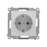 KONTAKT SIMON - Gniazdo Schuko z przesłonami (moduł) 16 A, 250 V~, szybkozłącza; Aluminium mat Simon 55 - TGSZ1CZ.01/143
