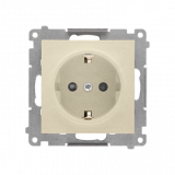 KONTAKT SIMON - Gniazdo Schuko z przesłonami (moduł) 16 A, 250 V~, szybkozłącza; Szampański mat Simon 55 - TGSZ1CZ.01/144