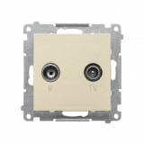 KONTAKT SIMON - Gniazdo antenowe R-TV końcowe separowane (moduł). 1x Wejście: 5÷862 MHz; Szampański mat Simon 55 - TAK.01/144