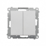 KONTAKT SIMON - Łącznik jednobiegunowy + łacznik dwubiegunowy – 2 klawisze (moduł) 16 AX, 250 V~, zaciski gwintowe; Aluminium mat Simon 55 - TW12A.01/143