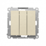 KONTAKT SIMON - Łącznik potrójny (moduł) 10 AX, 250 V~, szybkozłącza; Szampański mat Simon 55 - TW31.01/144
