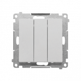 KONTAKT SIMON - Łącznik potrójny z podświetleniem LED (moduł) 10 AX, 250 V~, szybkozłącza; Aluminium mat Simon 55 - TW31L.01/143