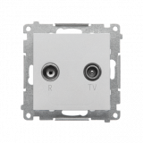 KONTAKT SIMON - Gniazdo antenowe R-TV zakończeniowe 10 dB do gniazd przelotowych (moduł). 1x Wejście: 5÷862 MHz; Aluminium mat Simon 55 - TAZ.01/143