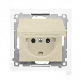 KONTAKT SIMON - Gniazdo Schuko do wersji IP44 z przesłonami z uszczelką ramki (moduł) 16 A, 250 V~, szybkozłącza. Klapka w kolorze pokrywy; Szampański mat Simon 55 - TGSZ1BCZ.01/144