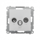 KONTAKT SIMON - Gniazdo antenowe R-TV-SAT przelotowe 7 dB (moduł). 1x Wejście: 5 MHz÷2,4 GHz; Aluminium mat Simon 55 - TASP.01/143