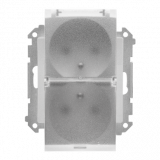 KONTAKT SIMON - Gniazdo wtyczkowe podwójne do wersji IP44 z uszczelką (moduł) 16 A, 250 V~, szybkozłącza. Klapka transparentna; Aluminium mat Simon 55 - TGZ2BMCZ.01/143A