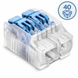 SIMET - SZYBKOZŁĄCZKA SCL2 Z DŹWIGNIĄ DO LINEK I DRUTÓW 0.2- 4 mm2 2 TORY 32A 450V TRANSPARENTNY SERIA IDEALNA OPAKOWANIE 40 SZT. - 88000303