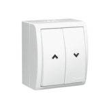KONTAKT SIMON - Przycisk roletowy bryzgoszczelny IP54 10AX, 250V~, zaciski śrubowe; biały - AQZ1/11