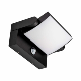 V-TAC - 17W Lampa ścienna LED z czujnikiem ruchu / Barwa:3000K / Obudowa: Czarna / Kwadratowa - 2940