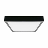 V-TAC - 18W Plafon LED z mikrofalowym czujnikiem ruchu / Średnica: 225mm / Barwa:4000K / Klosz: Kwadratowy mleczny czarna ramka / IP44 - 7672