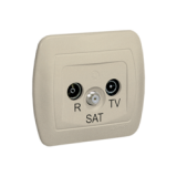 KONTAKT SIMON - Gniazdo antenowe R-TV-SAT końcowe. Może być użyte jako gniazdo zakończeniowe do gniazd przelotowych R-TV-SAT; beż - AAS/12