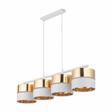 TK-LIGHTING SP. Z O.O. - HILTON WHITE/GOLD LAMPA WISZĄCA 4 PŁ - 4775