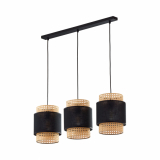 TK-LIGHTING SP. Z O.O. - BOHO BLACK LAMPA WISZĄCA 3 PŁ LISTWA - 6541