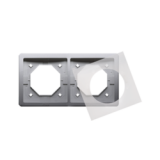 KONTAKT SIMON - Ramka 2-krotna do wersji bryzgoszczelnej IP44 z kompletem uszczelek; stal inox - BMR2B/21